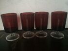 Set Of 4 Vintage Arcoroc France Luminarc Ruby Red Cocktail / Shot Glasses 9.5cm