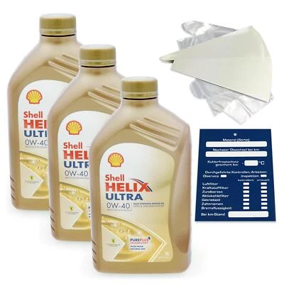 3 Liter original Shell Helix Ultra 0W40 Motoröl 550040467 MB229.5 0700 0710 SET - Bild 1 von 4