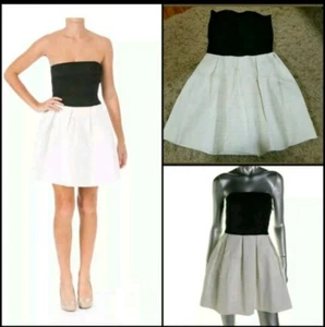 Honey Punch Black & White Bandage Skater Strapless Party Cocktail Dress~ S M3020 - Picture 1 of 10