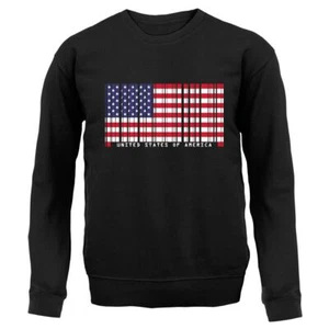 USA Barcode Flag - Kids Hoodie / Sweater - United States America Flags Love - Picture 1 of 20