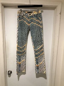 Vintage ROBERTO CAVALLI Pants Trousers Jeans Net Print Size US 26 IT 40 - Picture 1 of 8