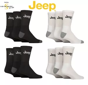 Calcetines deportivos Jeep para hombre, acolchados, rendimiento, acanalados, tripulación, 6 pares, talla 6-11 - Imagen 1 de 6