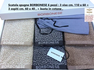 SET SPUGNE BORBONESE 6 PZ. 3 ASCIUGAMANI CM. 11O X 60 + 3 OSPITI CM. 60 X 40 - Picture 1 of 10