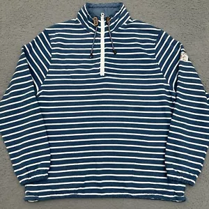 Joules Bewley Salt 1/4 Zip Pullover Sweater Women's 8 Blue Striped Nautical - Picture 1 of 11