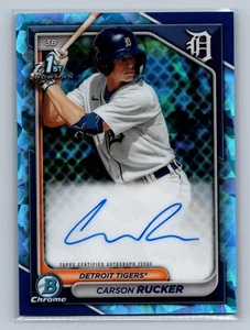 CARSON RUCKER 2024 Bowman Chrome Sapphire 1st AUTO #BSPA-CR Detroit Tigers - Picture 1 of 2