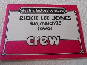 Rickie Lee Jones - Tower Theater - CREW PASS - March 28, 198? - Picture 1 of 1