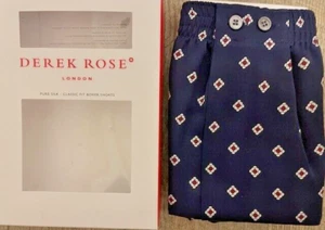Derek Rose 100% Silk Boxer Shorts Pants Size M , Classic Fit New in Box - Picture 1 of 5