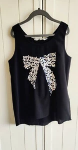 H&M Black Sequin Bow Top 10-11 Years - Picture 1 of 2