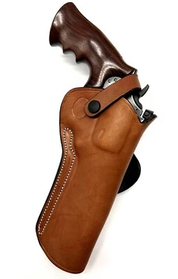 For 6" S&W L-FRAME REVOLVER, Right Hand Leather OWB Roto Paddle Holster - Image 1 of 4