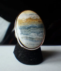 SCHMUCK-STCK ARAGONIT Calcit Ring groß 17 55 Cabochon NEU - Bild 1 von 3