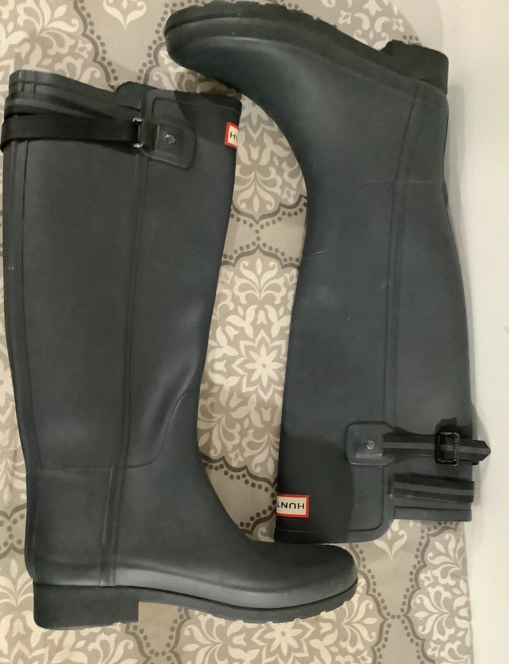 Hunter Original Wellington Boots Men’s Gray Rubber US Size 5 - Image 1 of 4