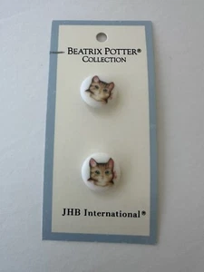 Beatrix Potter VINTAGE 1976 Miss Moppet Cat Buttons Peter Rabbit JHB Intl 5/8" - Picture 1 of 5