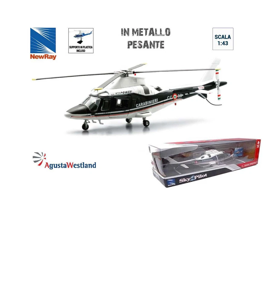 ELICOTTERO AGUSTA AW 109 CARABINIERI  1:43 New Ray Elicotteri Die Cast - Immagine 1 di 1