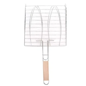 Stainless Steel BBQ Grilling Basket Non-Stick Portable Barbecue Net Heavy Dut... - Picture 1 of 9