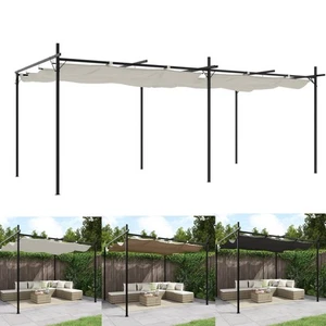 Garten Pergola Pavillon Terrassenüberdachung mit Schiebedach Gartenpavillon Neu - Bild 1 von 22