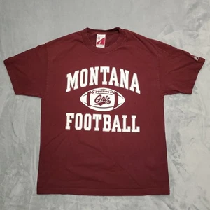 Vintage University of Montana Griz Shirt Mens L Maroon Crewneck Football 90s TEE - Picture 1 of 7
