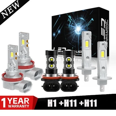 For Ford Fiesta 2014-2017 Led Headlight Hi/Lo+Fog light Combo Bulbs White 6pcs - Image 1 of 4