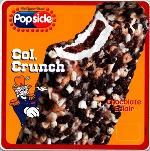 Vintage Gute Laune Preis Aufkleber 6"x6" 1998 Col Crunch Eis am Stiel Schokolade Eclair - Bild 1 von 2