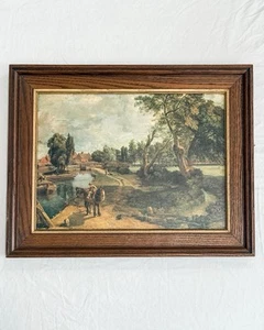 Flatford Mill by John Constable Vintage Art in Wooden Frame - Picture 1 of 3