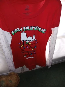 Camiseta Peanuts Snoopy "Paw Humbug" Navidad Manga Larga Talla L Nueva Con Etiquetas - Imagen 1 de 8