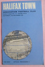 Halifax Town v Aston Villa programme (Div. 3 November 1970)