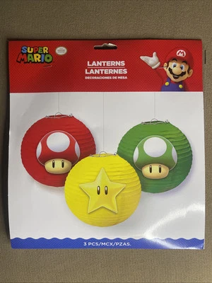 Mario Brothers Party Decorations Lanterns And Ball - Image 1 of 2