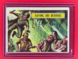 1965 A&BC Ltd. WWII Battle Cards #34 - Saving His Buddies (Poor, Creased) - Bild 1 von 2