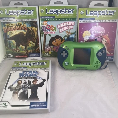 Leapster 2 System & 4 Games. Star Wars Dinosaurs Dora The Explorer Disney - Image 1 of 4