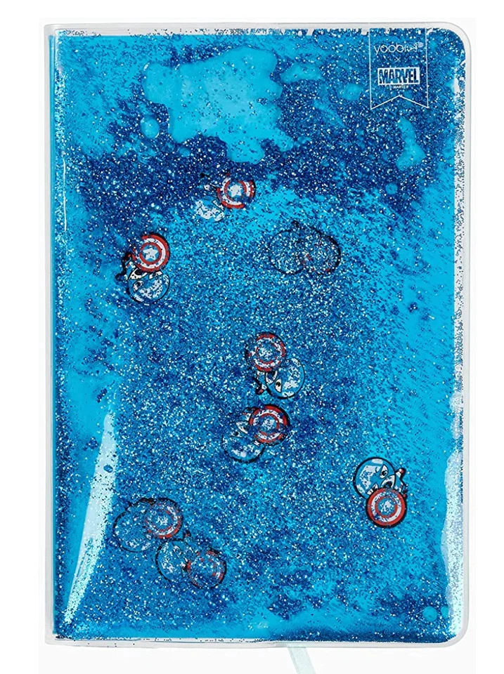 Yoobi x Marvel Captain America Journal Lined Blue Hardcover Journal Liquid Cover