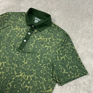 Good Good Golf Polo Shirt Mens Medium Green Floral Performance Stretch - Picture 1 of 9