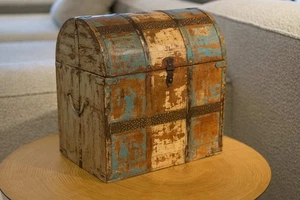 Schachtel Holzkiste Indianer bemalt kkg66 Flaschenhalter - Bild 1 von 11