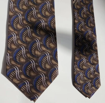 J.Z. RICHARDS para NORDSTOM DOBLE DIAMANTE NEGRO #2055-1 100% SEDA MARRÓN CORBATA 61"* Foto 1 de 4