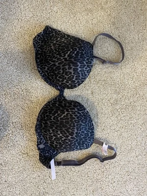 Victoria's Secret Leopard Print Push-Up Bra Adjustable Straps Women’s Size 32D - Image 1 of 2