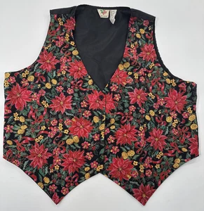Chaleco de vacaciones Cascanueces Vintage de pascua para mujer 2X 24 Navidad lazo trasero años 90 - Imagen 1 de 14