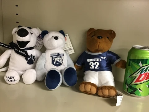 Lot of 3 (2 new with tags) Penn State Nittany Lion plush Lady lions, bears Cover