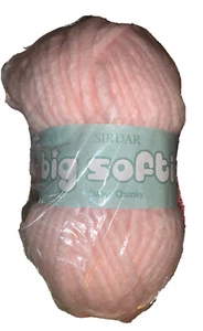 Sirdar Yarn BIG SOFTIE 50% WOOL LOT-OF-2 SKEINS Marshmallow (Pink) EACH 1.76Oz - Picture 1 of 7