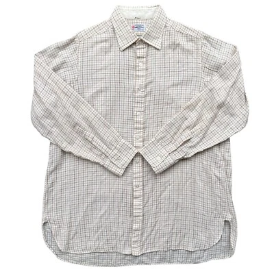 Turnbull & Asser Shirt Mens XL Made in England Prince of Wales Shirtmakers Stain - Image 1 of 4
