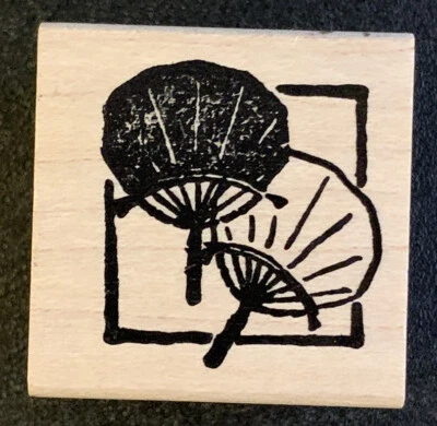 Rubber Stamp Asian Fan Frame  - Image 1 of 2