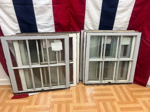 Vintage Wood Window Lot set sash 6 pane GLASS picture frame chic antique salvage Cover