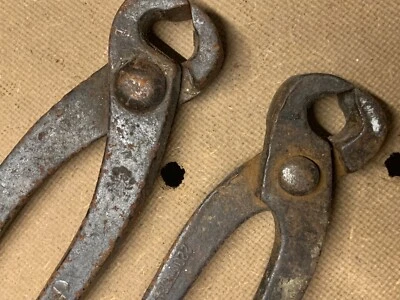 Pince tenaille ancienne outil Vintage - Lot de 2 - ~21cm - Photo 1/4