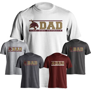 Texas State University Bobcats Dad Logo Father Parent Tee Short Sleeve T-Shirt