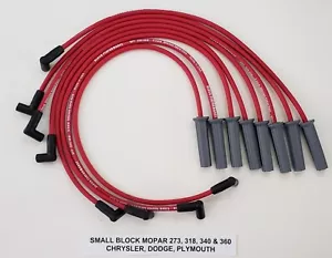 MOPAR 8.5MM SPIRAL RED HEI SPARK PLUG WIRES 318 340 360 CHRYSLER DODGE PLYMOUTH - Picture 1 of 2