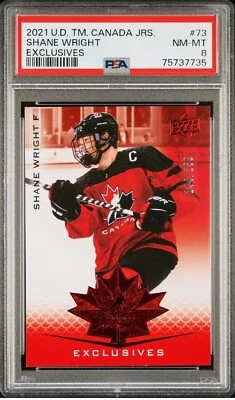Shane Wright #73 - 2021 Team Canada Juniors - Base Exclusives - 144/250 PSA NM - Image 1 of 2