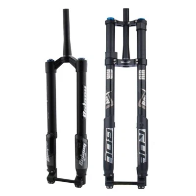 Double Shoulder MTB Air Front Fork 26/27.5/29in Travel 140mm Rebound Adjustment - Image 1 of 4
