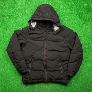 Vince Camuto Men's Hooded Down Puffer Jacket Small Black Warm To Vest Winter - Picture 1 of 12