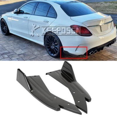 For Mercedes Benz C63 C300 A180 Gloss Rear Spoiler Lip Side Splitter Diffusers - Image 1 of 4
