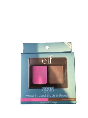 ELF FACE MAKE UP AQUA BEAUTY BLUSH & BRONZER BRONZED VIOLET HYDRATE Aloe Infused - Image 1 of 4