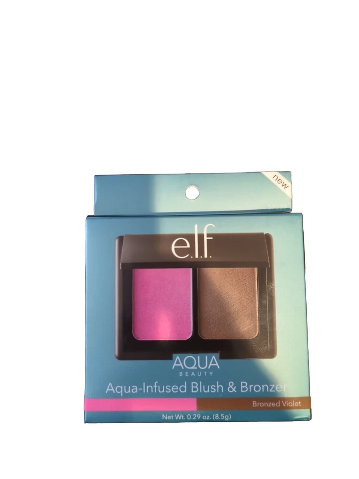 ELF FACE MAKE UP AQUA BEAUTY BLUSH & BRONZER BRONZED VIOLET HYDRATE Aloe Infused - Image 1 of 4