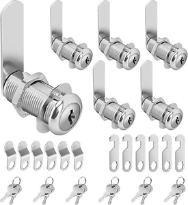 Cam Lock Cabinet Lock Keyed Alike, 1-3/8'' (Length) Cylinder Secure File Drawer - Picture 1 of 12