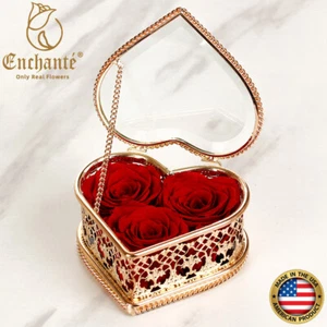 Enchante Preserved Forever Eternity Rose in Herzbox Valentinstag Geschenk - Bild 1 von 16